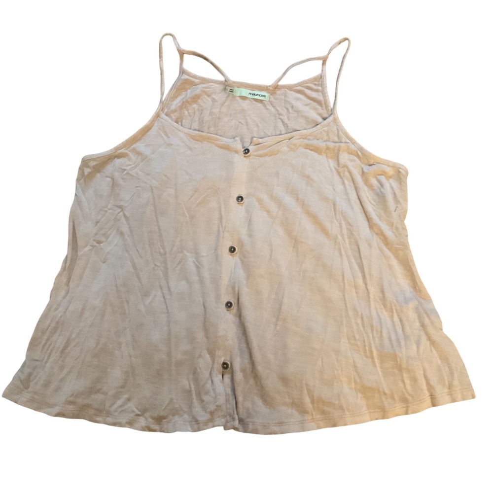 Maurices Womens Pink Button Front Strappy Cami Tank Top Size Large